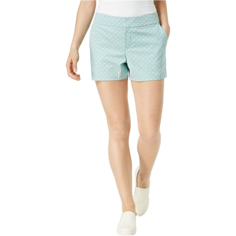 maison Jules Womens PolkaDot Casual Chino Shorts, Green, 8, DM